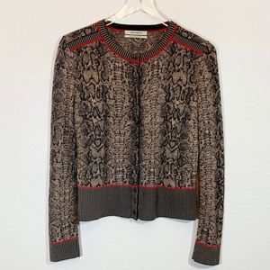 Anthropologie Aldomartins snakeskin cardigan sweater